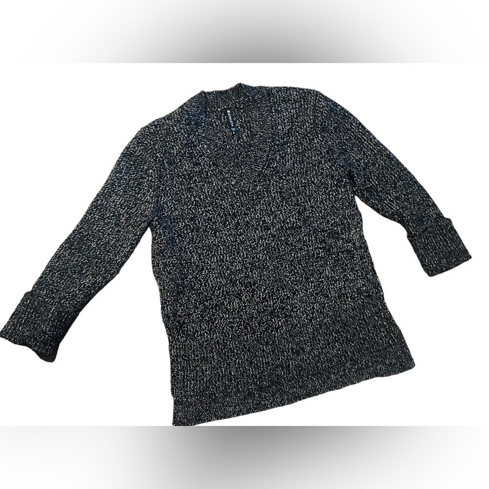 Women’s Athleta Black Longer Length V-Neck Sweater Medium Oversized